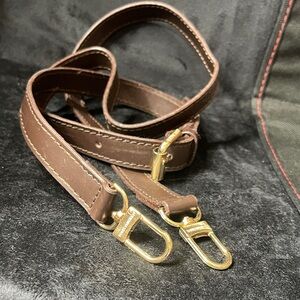 Brown faux Leather crossbody Strap with Gold Hardware